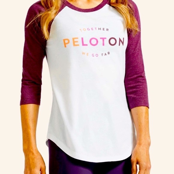 NWT Peloton Together We Go Far Longsleeve Baseball Tee Medium - Picture 1 of 3
